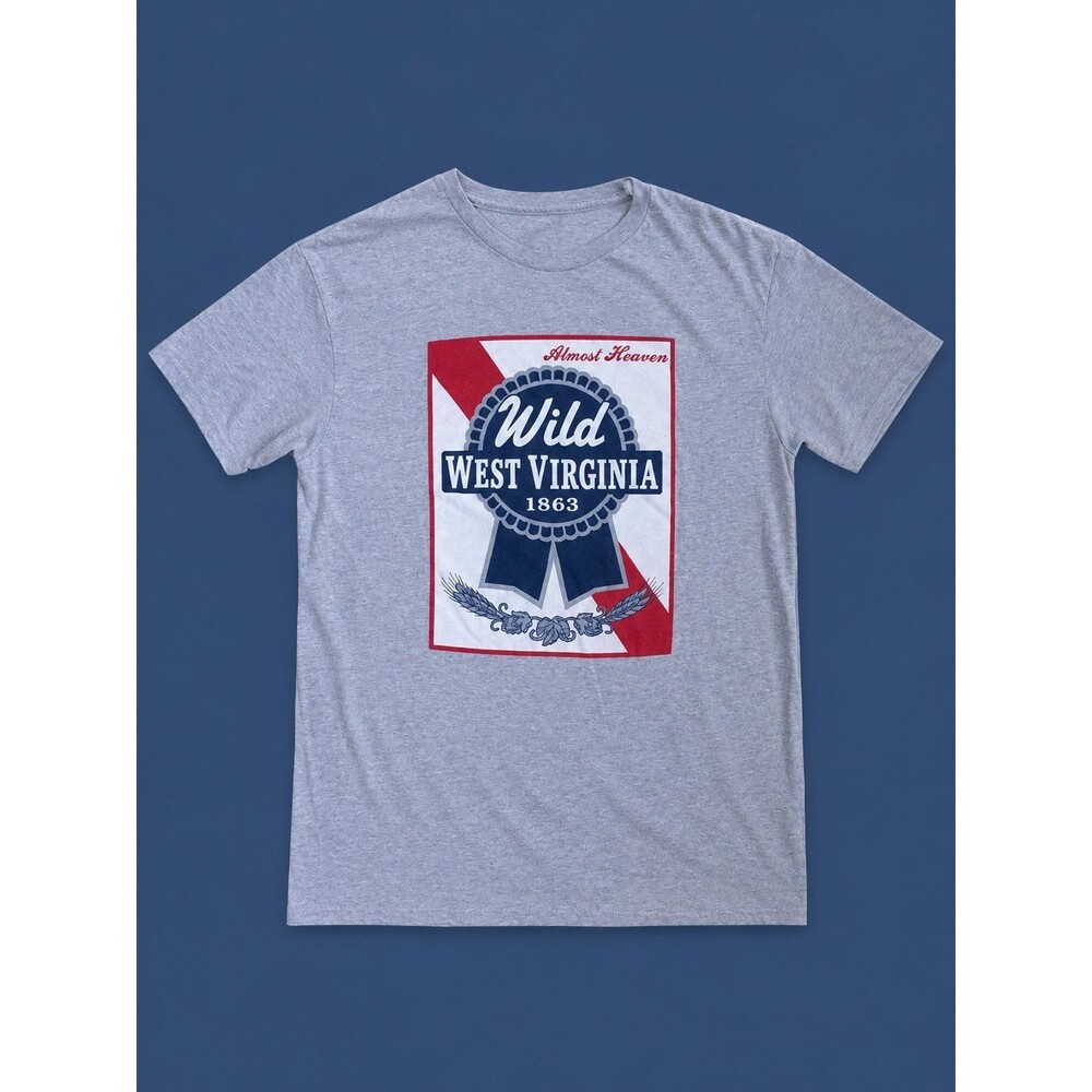 Wild West Virginia 1863 Graphic Tee – Small – Almost Heaven WV Shirt – Retro PBR